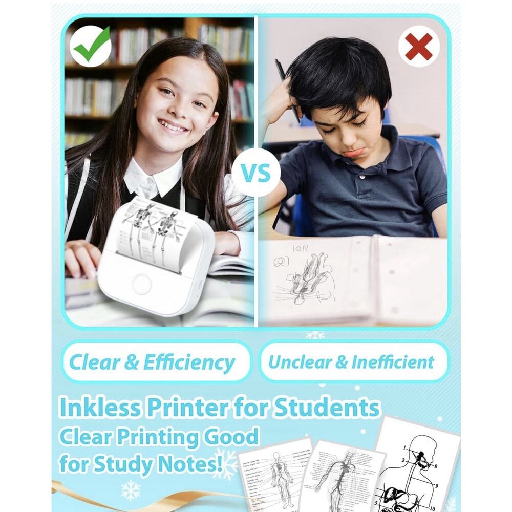 Phomemo Mini Printer - T02 Sticker Portable Small Printer Machine with Paper US - Picture 4 of 6
